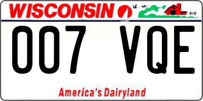 WI license plate 007VQE