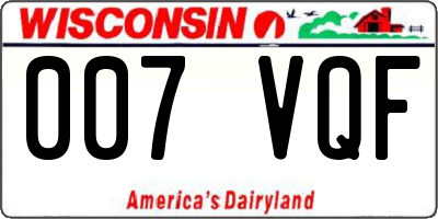 WI license plate 007VQF