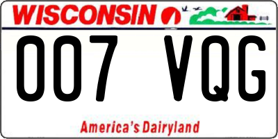 WI license plate 007VQG