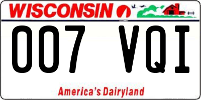 WI license plate 007VQI