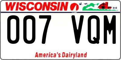 WI license plate 007VQM