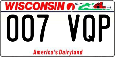 WI license plate 007VQP