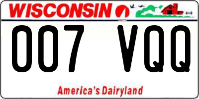 WI license plate 007VQQ