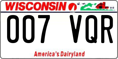 WI license plate 007VQR