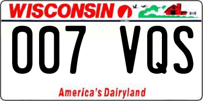WI license plate 007VQS