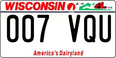WI license plate 007VQU
