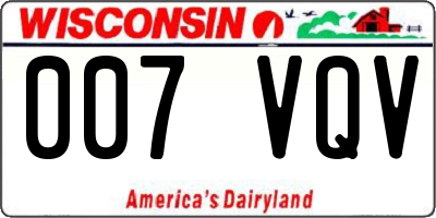 WI license plate 007VQV