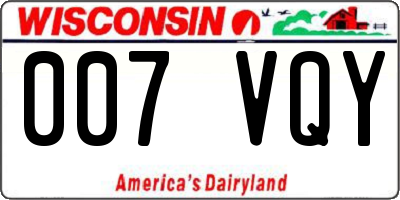 WI license plate 007VQY