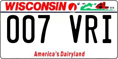 WI license plate 007VRI