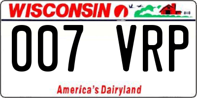 WI license plate 007VRP