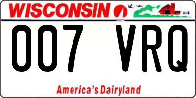 WI license plate 007VRQ