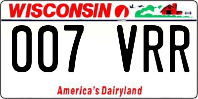 WI license plate 007VRR