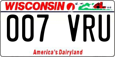 WI license plate 007VRU