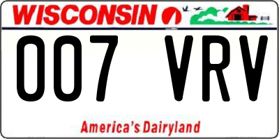 WI license plate 007VRV