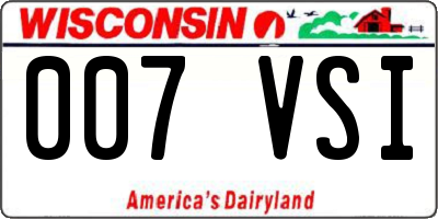 WI license plate 007VSI