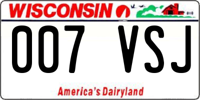 WI license plate 007VSJ