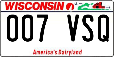 WI license plate 007VSQ