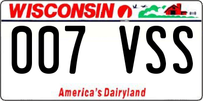 WI license plate 007VSS