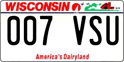 WI license plate 007VSU