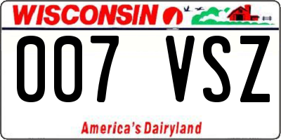 WI license plate 007VSZ