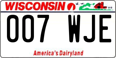 WI license plate 007WJE