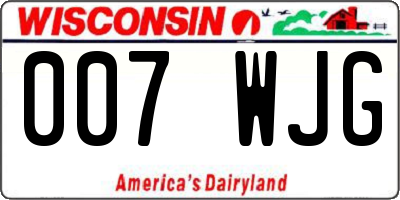WI license plate 007WJG