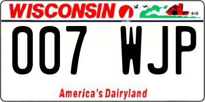 WI license plate 007WJP