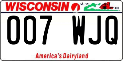 WI license plate 007WJQ