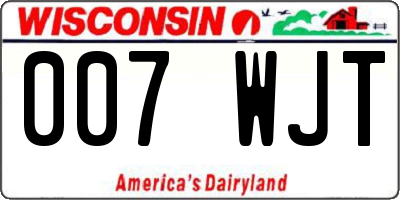 WI license plate 007WJT
