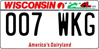 WI license plate 007WKG