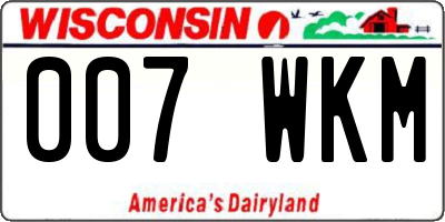 WI license plate 007WKM