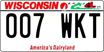 WI license plate 007WKT