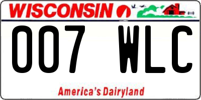 WI license plate 007WLC