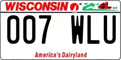 WI license plate 007WLU