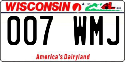 WI license plate 007WMJ