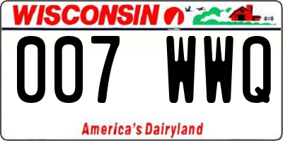 WI license plate 007WWQ
