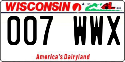 WI license plate 007WWX