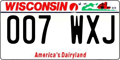WI license plate 007WXJ