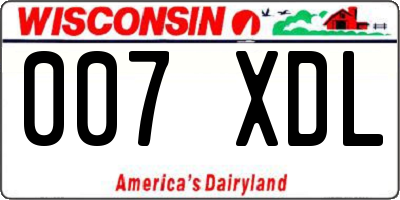 WI license plate 007XDL