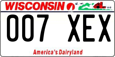 WI license plate 007XEX
