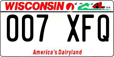 WI license plate 007XFQ