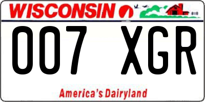 WI license plate 007XGR