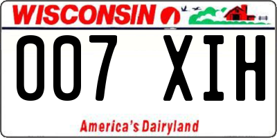 WI license plate 007XIH