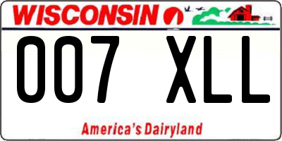 WI license plate 007XLL