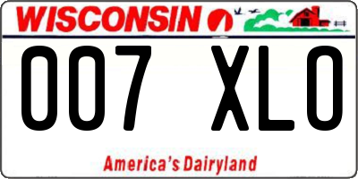WI license plate 007XLO
