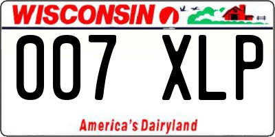 WI license plate 007XLP