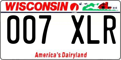 WI license plate 007XLR