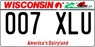 WI license plate 007XLU