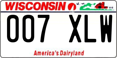 WI license plate 007XLW