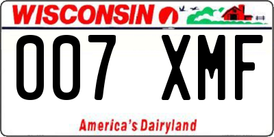 WI license plate 007XMF